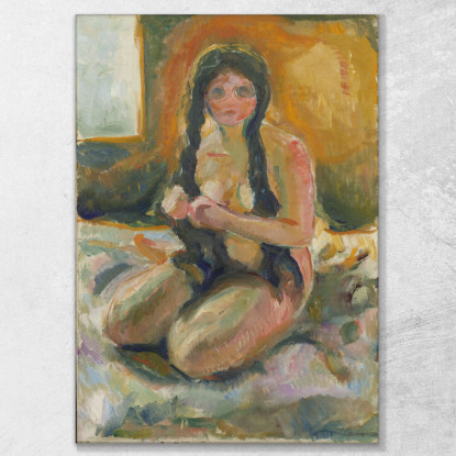Nudo Seduto Edvard Munch em272 quadro stampato su tela