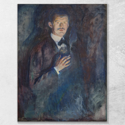 Autoritratto Con Sigaretta Edvard Munch em276 quadro stampato su tela
