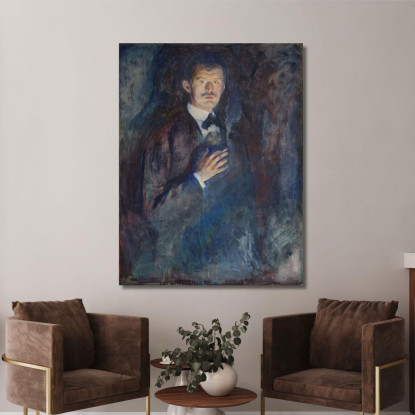 Autoritratto Con Sigaretta Edvard Munch em276 quadro stampato su tela