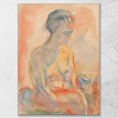 Nudo Femminile Seduto In Luce Laterale Edvard Munch em283 quadro stampato su tela