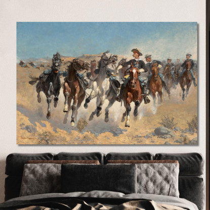 Smontò Il Quarto Soldato Che Muoveva I Cavalli Guidati Frederic Remington frm13 quadro stampato su tela