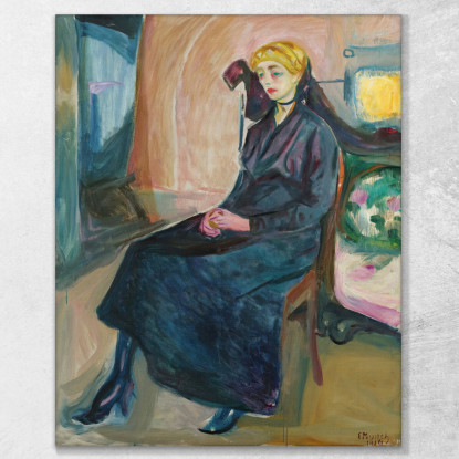 Giovane Donna Seduta Giovane Donna Seduta Edvard Munch em285 quadro stampato su tela