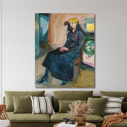 Giovane Donna Seduta Giovane Donna Seduta Edvard Munch em285 quadro stampato su tela