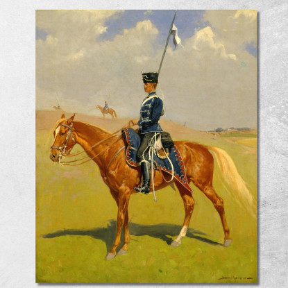 L'Ussaro Frederic Remington frm48 quadro stampato su tela
