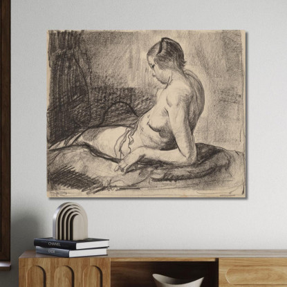 Ragazza Nuda Sdraiata George Wesley Bellows gwb38 quadro stampato su tela