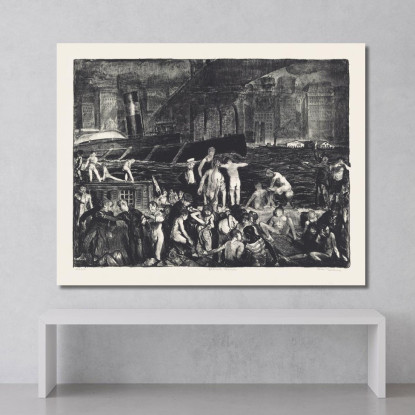 Spiaggia Di Scheggia George Wesley Bellows gwb56 quadro stampato su tela