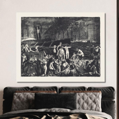 Spiaggia Di Scheggia George Wesley Bellows gwb56 quadro stampato su tela