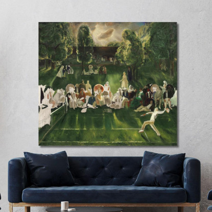 Torneo Di Tennis George Wesley Bellows gwb59 quadro stampato su tela