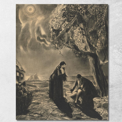 La Strega E Il Giovane George Wesley Bellows gwb64 quadro stampato su tela