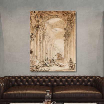Composizione Architettonica Con Rovine Hubert Robert hrb25 quadro stampato su tela