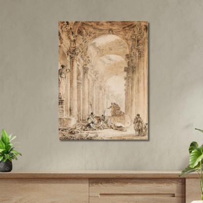 Composizione Architettonica Con Rovine Hubert Robert hrb25 quadro stampato su tela