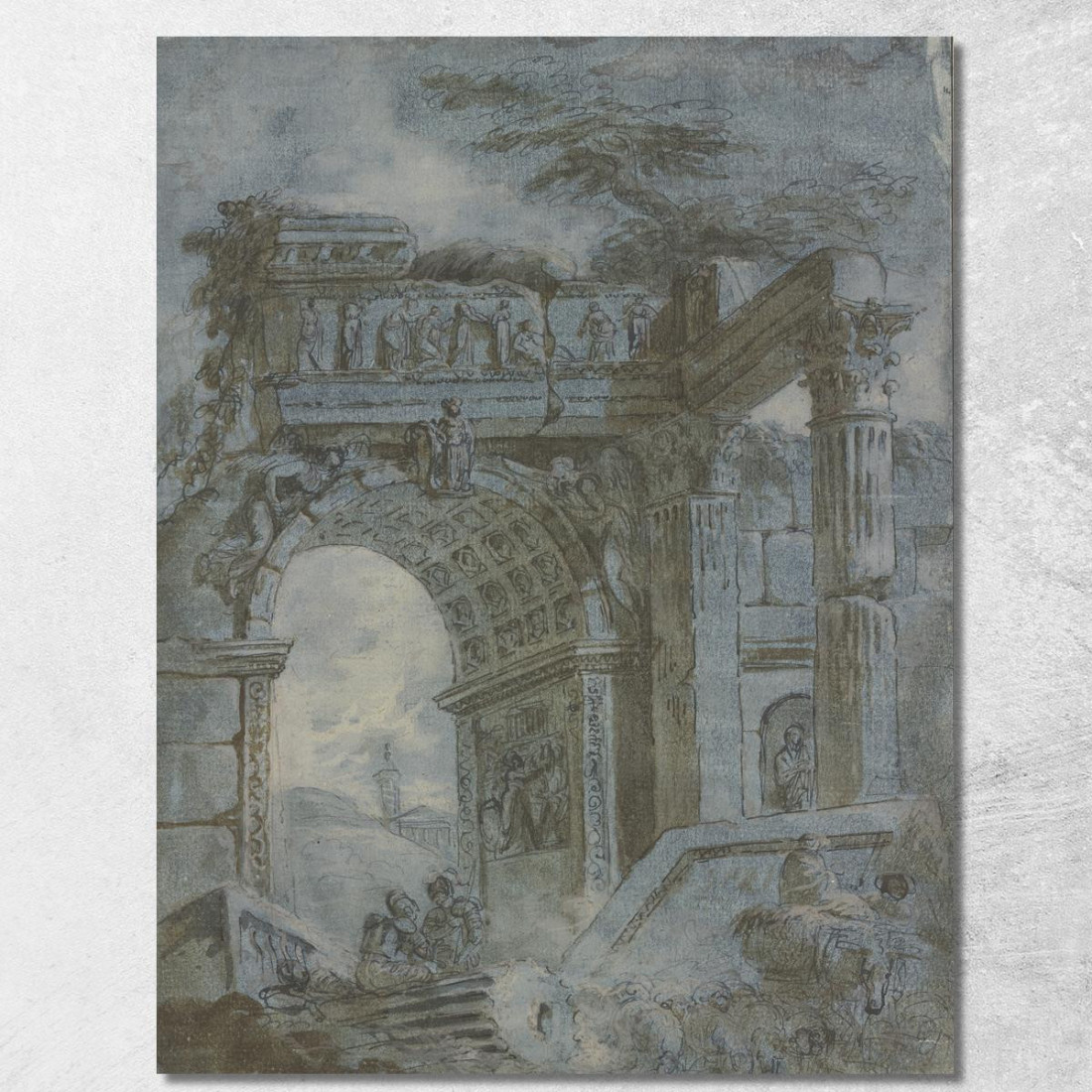 Arco Di Trionfo Romano Hubert Robert hrb82 quadro stampato su tela