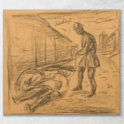 Il Fratricidio Dei Pretendenti Edvard Munch em338 quadro stampato su tela