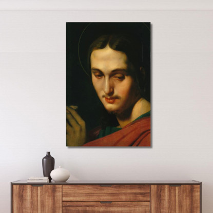 Testa Di San Giovanni Evangelista Jean Auguste Dominique Ingres jad11 quadro stampato su tela