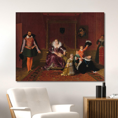 Henri Iv Gioca Con I Suoi Figli In Questo Momento Jean Auguste Dominique Ingres jad12 quadro stampato su tela