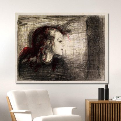 Il Bambino Malato 2 Edvard Munch em341 quadro stampato su tela