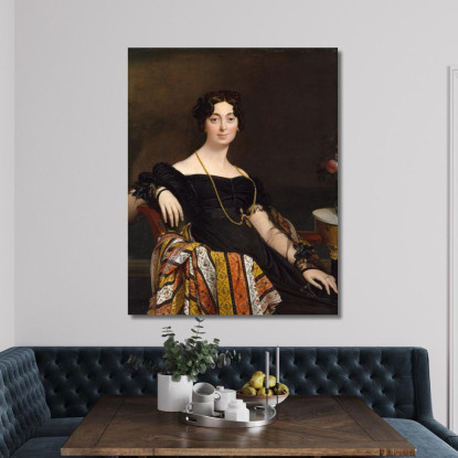 Madame Jacques-Louis Leblancfrançoise Poncelle Jean Auguste Dominique Ingres jad20 quadro stampato su tela