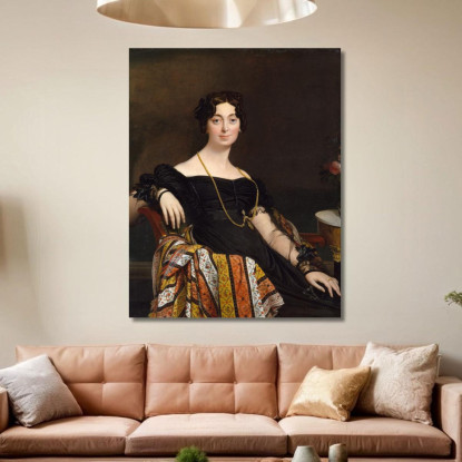 Madame Jacques-Louis Leblancfrançoise Poncelle Jean Auguste Dominique Ingres jad20 quadro stampato su tela
