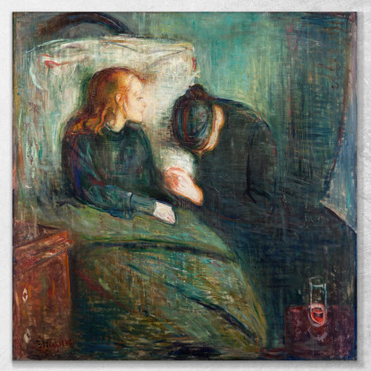La Ragazza Malata Edvard Munch em343 quadro stampato su tela