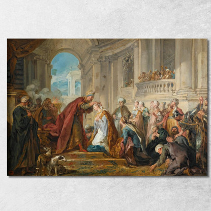 L'Incoronazione Di Ester Jean-François de Troy jft29 quadro stampato su tela