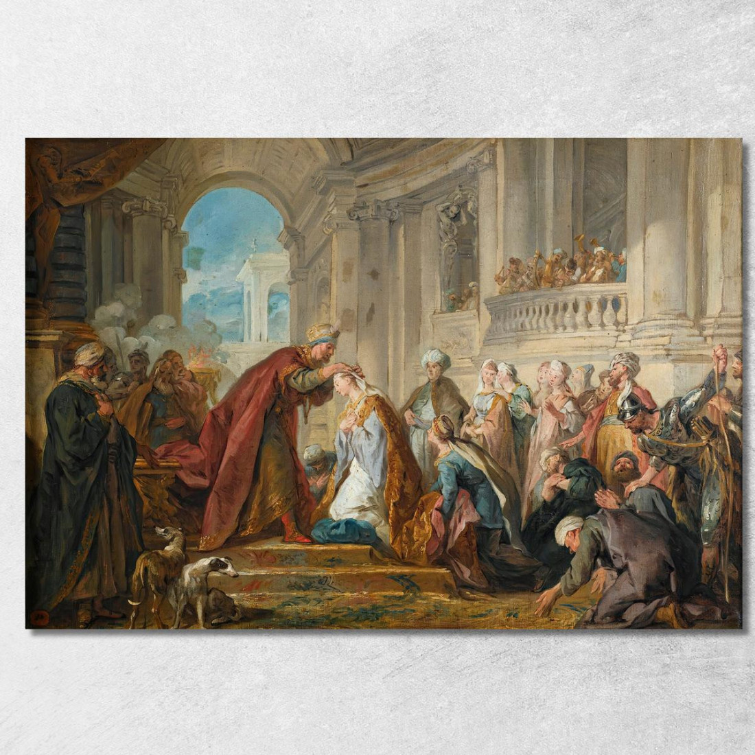 L'Incoronazione Di Ester Jean-François de Troy jft29 quadro stampato su tela