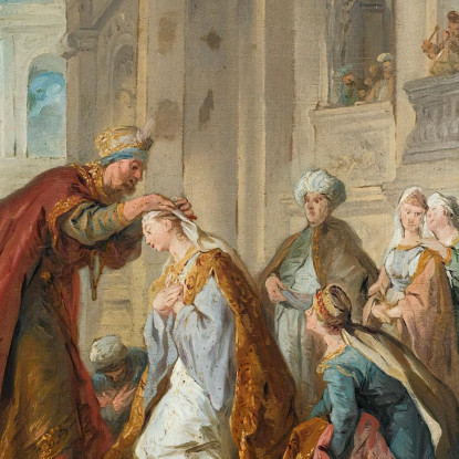 L'Incoronazione Di Ester Jean-François de Troy jft29 quadro stampato su tela