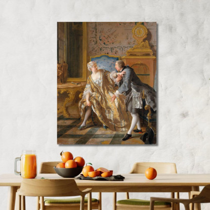 La Giarrettiera Jean-François de Troy jft32 quadro stampato su tela