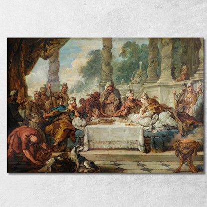 Il Pasto Di Ester E Assuero Jean-François de Troy jft36 quadro stampato su tela