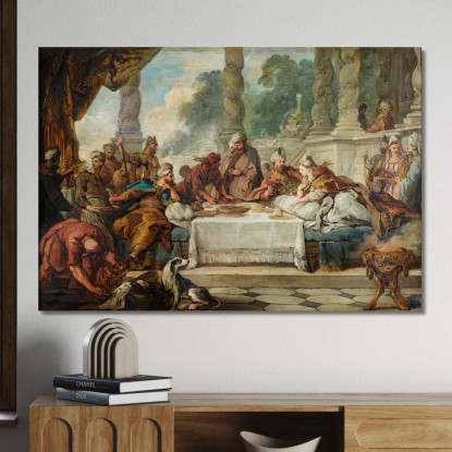 Il Pasto Di Ester E Assuero Jean-François de Troy jft36 quadro stampato su tela