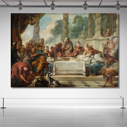 Il Pasto Di Ester E Assuero Jean-François de Troy jft36 quadro stampato su tela