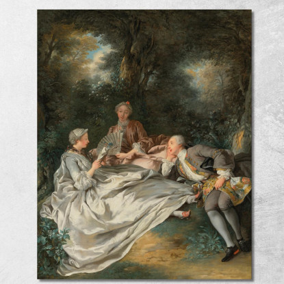 La Festa Della Lettura Jean-François de Troy jft37 quadro stampato su tela