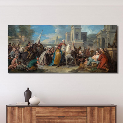 Il Trionfo Di Mardocheo Jean-François de Troy jft40 quadro stampato su tela