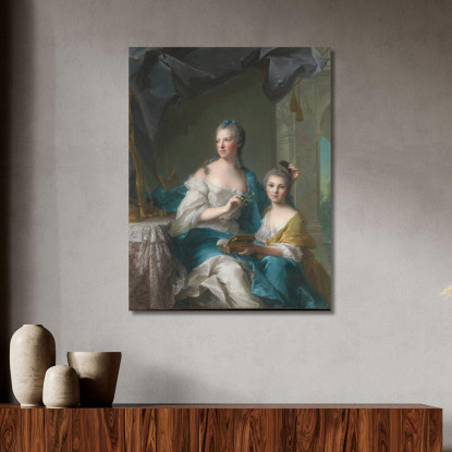 Madame Marsollier E Sua Figlia Jean-Marc Nattier jmn9 quadro stampato su tela