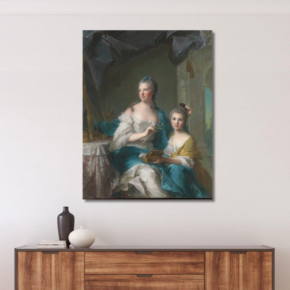 Madame Marsollier E Sua Figlia Jean-Marc Nattier jmn9 quadro stampato su tela