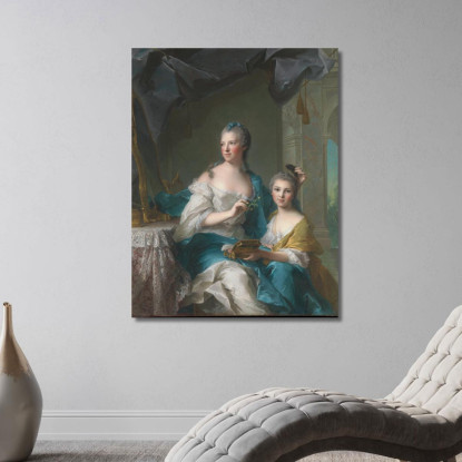 Madame Marsollier E Sua Figlia Jean-Marc Nattier jmn9 quadro stampato su tela