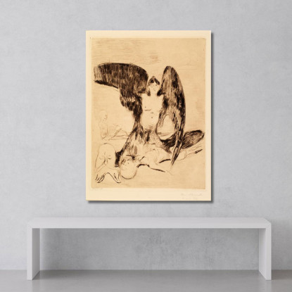 Il Vampiro 2 Edvard Munch em355 quadro stampato su tela