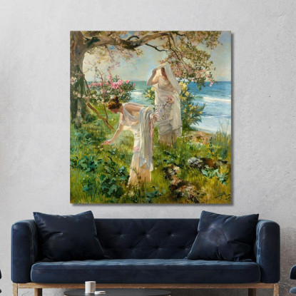 Ragazze Greche Sulla Riva Joaquín Sorolla jsr42 quadro stampato su tela