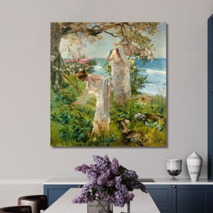 Ragazze Greche Sulla Riva Joaquín Sorolla jsr42 quadro stampato su tela