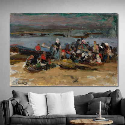 Estuario Delle Asturie. Las Carboneras All'Estuario Delle Asturie Joaquín Sorolla jsr95 quadro stampato su tela