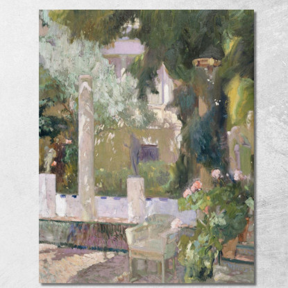 I Giardini Della Casa Della Famiglia Sorolla Joaquín Sorolla jsr106 quadro stampato su tela