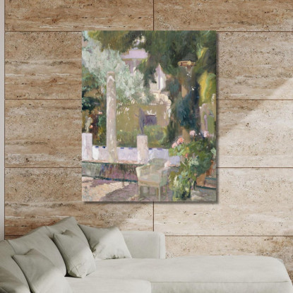 I Giardini Della Casa Della Famiglia Sorolla Joaquín Sorolla jsr106 quadro stampato su tela