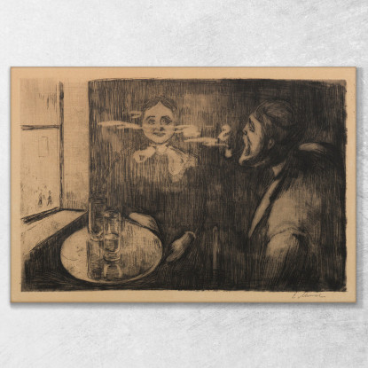 Testa A Testa Plauderstunde Edvard Munch em380 quadro stampato su tela
