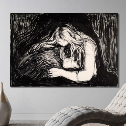 Vampiro I Edvard Munch em382 quadro stampato su tela