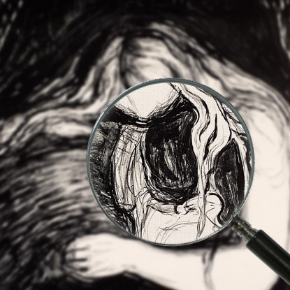 Vampiro I Edvard Munch em382 quadro stampato su tela