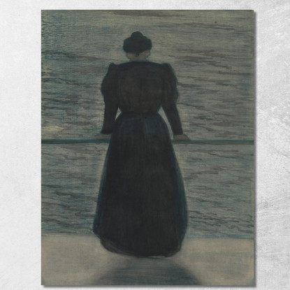 Donna In Riva Al Mare Léon Spilliaert lsp113 quadro stampato su tela