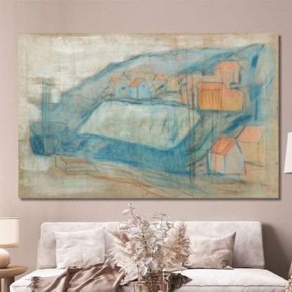 Villaggio In Riva Al Mare Edvard Munch em386 quadro stampato su tela