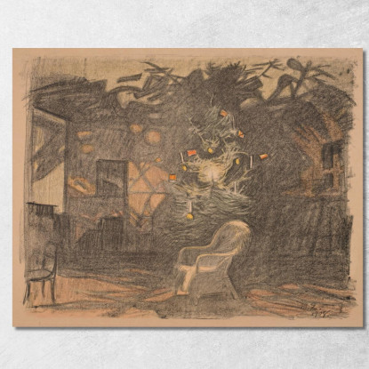 Albero Di Natale Magnus Enckell mek12 quadro stampato su tela