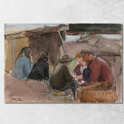 Pescatori In Riva Al Mare Magnus Enckell mek17 quadro stampato su tela