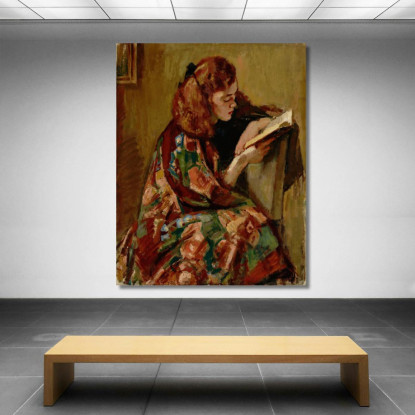 Ragazza Che Legge Magnus Enckell mek21 quadro stampato su tela