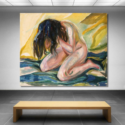 Nudo Piangente Edvard Munch em390 quadro stampato su tela